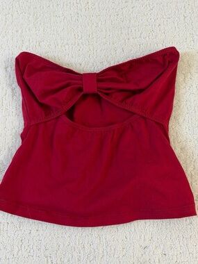 Motel Rocks Red Strapless Bow-Front Camisole